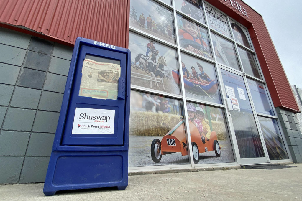 Conspiracists tamper with Shuswap Market paper boxes