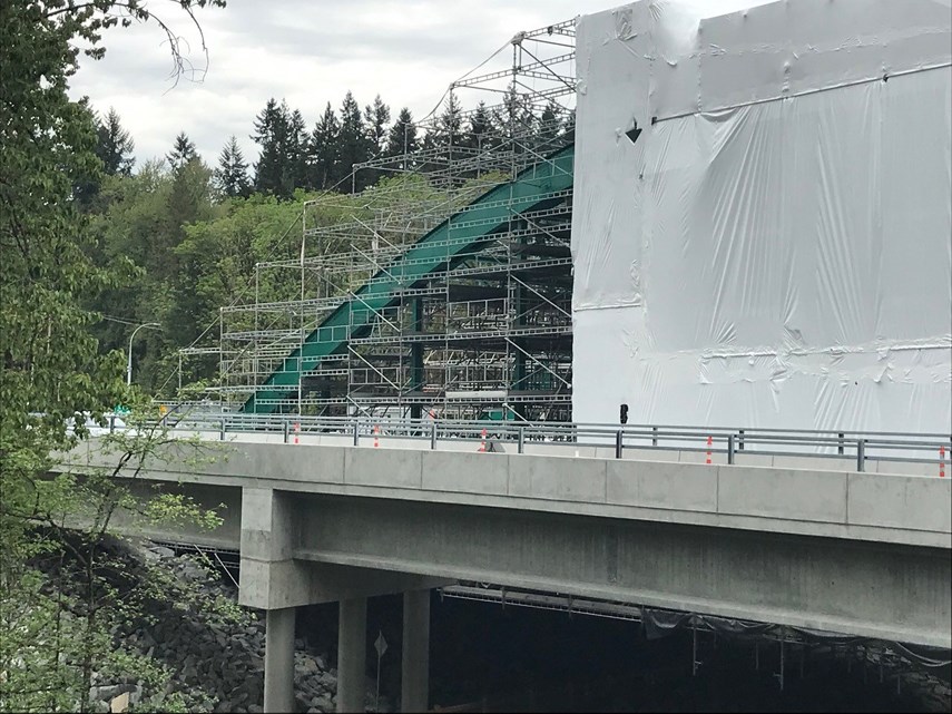 North Van’s old orange Lynn Creek Bridge debuts in green