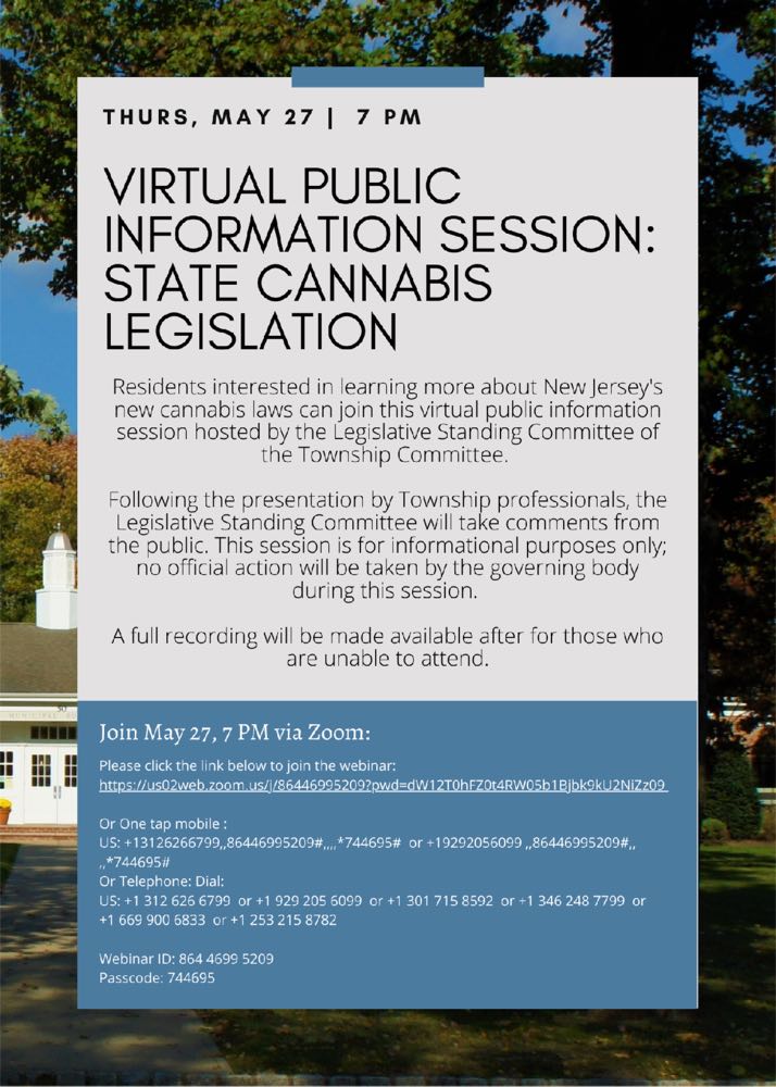 Morris Township Zoom session will explain new cannabis laws, May 2t