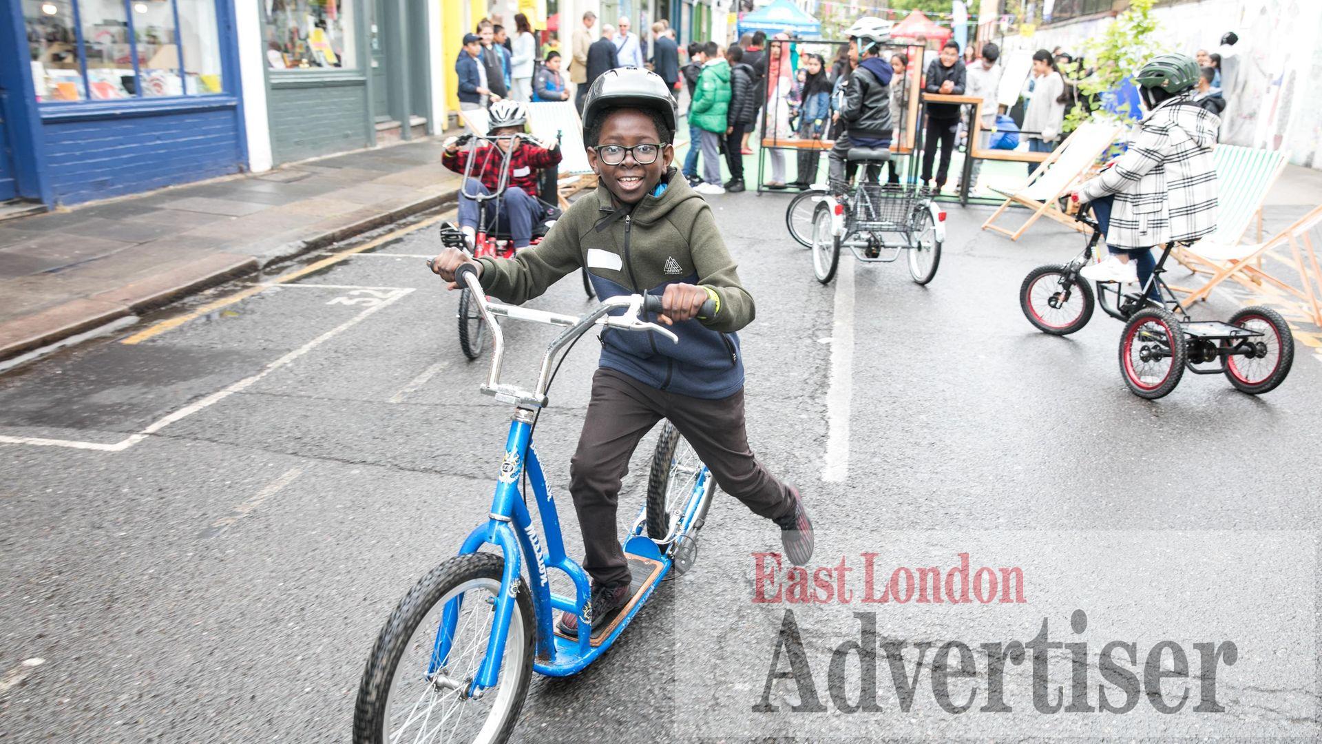 Children come out to play as Bethnal Green road is closed to traffic