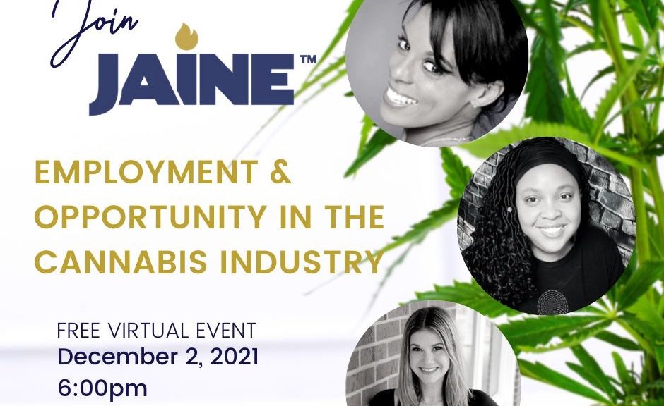 JAINE hosts free cannabis career workshop December 2 – Greenway Magazine