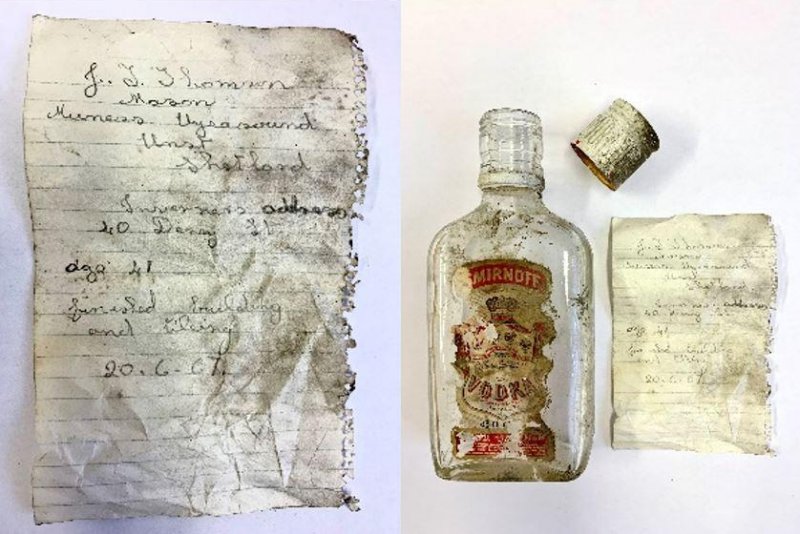 Renovation project in Scotland uncovers message in a bottle from 1967 – UPI.com