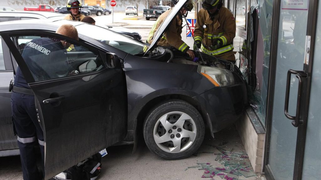 Photos: Car smashes into real estate office in Peterborough | ThePeterboroughExaminer.com